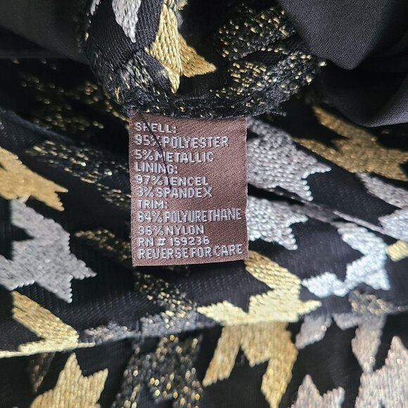 J. McLaughlin Keana Plaid Houndstooth Metallic Skirt Preppy Classic Old Money 6 - Picture 7 of 9